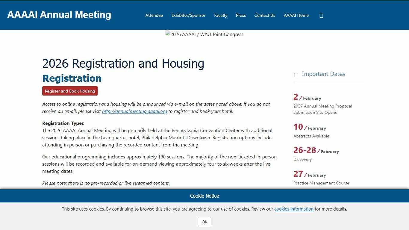 2026 Registration and Housing AAAAI Annual Meeting