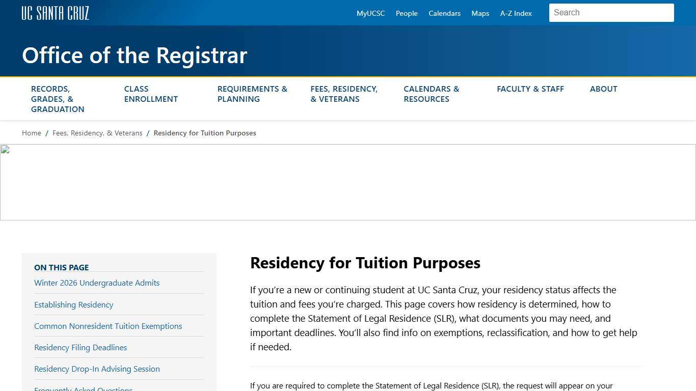 Residency for Tuition Purposes – Office of the Registrar